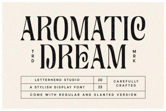 Aromatic Dream: A Serif Display Font for Elegant Digital Branding